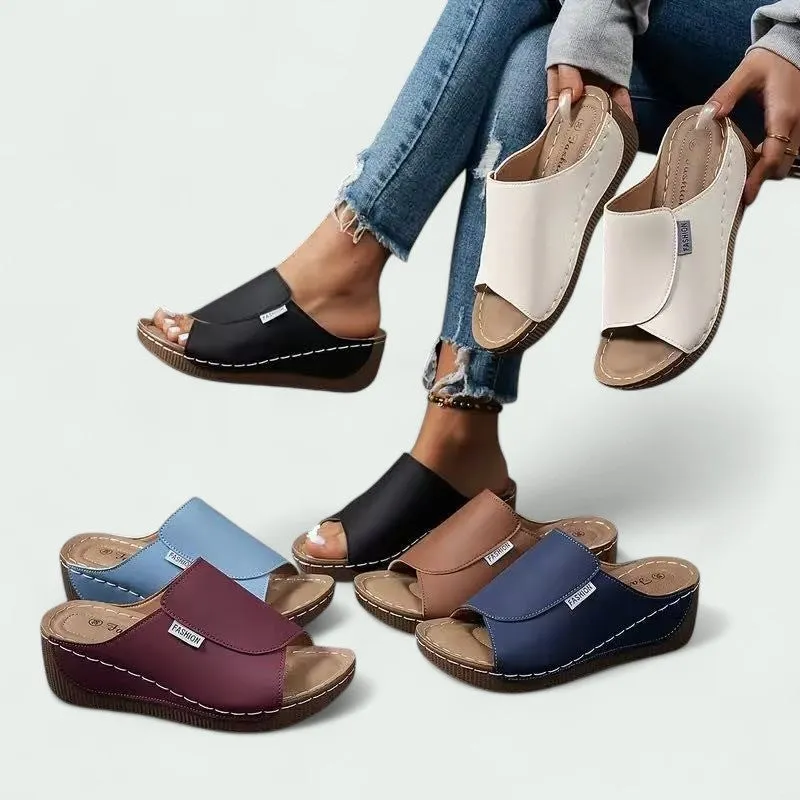 Strazoro | Wedge Slip-On Sandals with Soft Footbed and Wide Upper (Women)