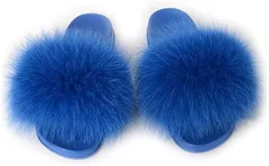TangDao Fur Slippers Slides for Women Women's Open Toe Furry Slides Faux Fur Slides Fuzzy Slippers Girls Fluffy Single Strap Slip On Sandals Outdoor Indoor Summer Shoes