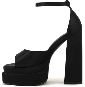 THESHY Womens Platform Ankle Strap Sandals Open Toe Wedge Chunky High Block Heels Fashion Dress Sandal for Women