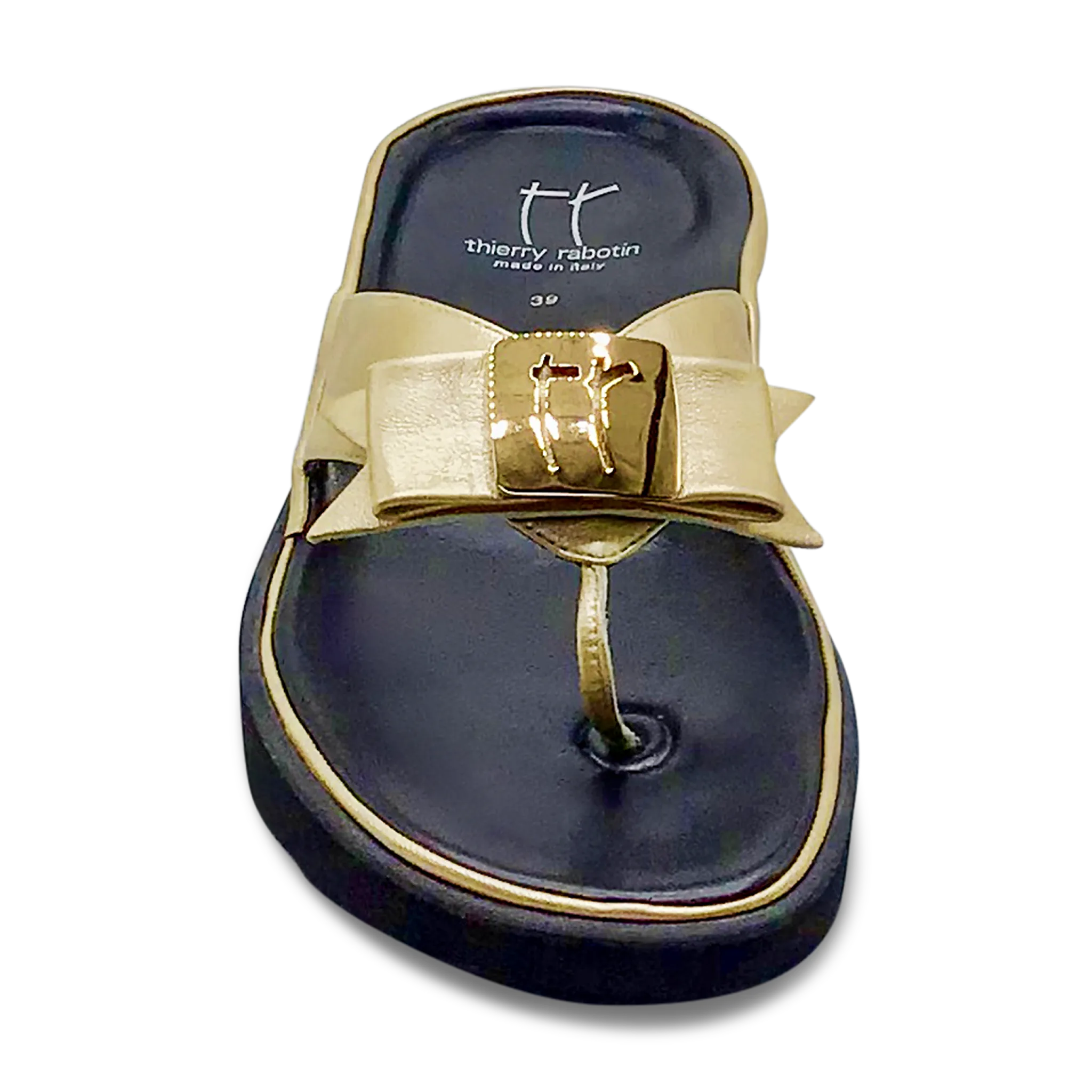 Thierry Rabotin Women's Kristen 1330 Gold Taffetas Leather Gold Button