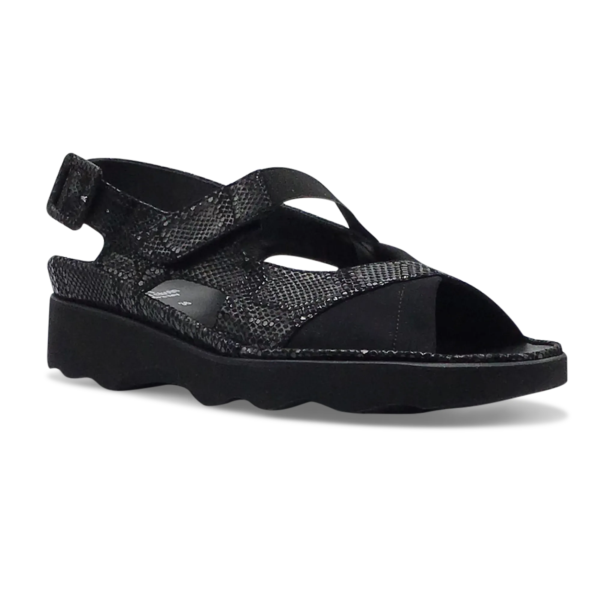 Thierry Rabotin Women's Wilton 1326 Black Stamped Suede Combo