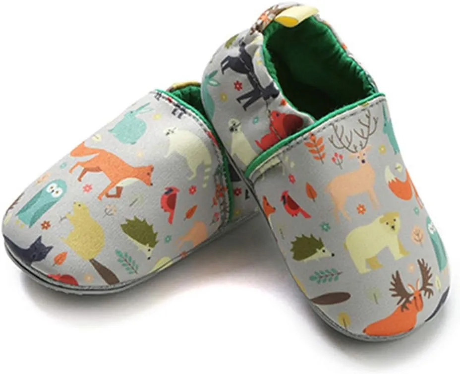 Timatego Toddler Baby Boys Girls Shoes Non Skid Slipper Sneaker Moccasins Infant First Walker House Walking Crib Shoes(6-24 Months)