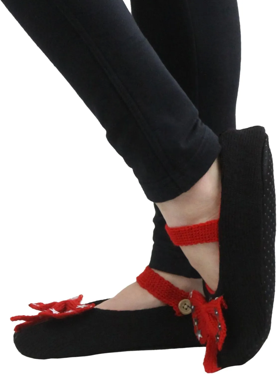 ToBeInStyle Women's Pack of 6 Heathered Bottom Grip Slipper Shoes