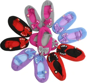 ToBeInStyle Women's Pack of 6 Heathered Bottom Grip Slipper Shoes