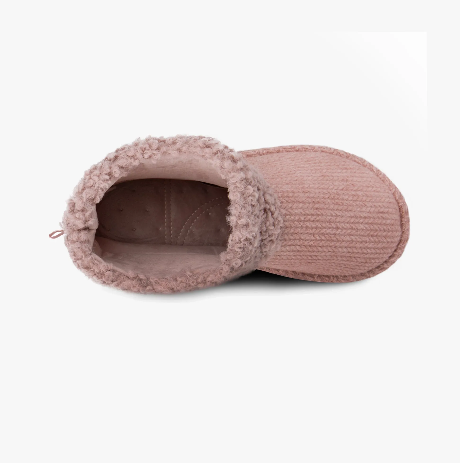Totes Isotoner CABLE Womens Boot Slippers Pink