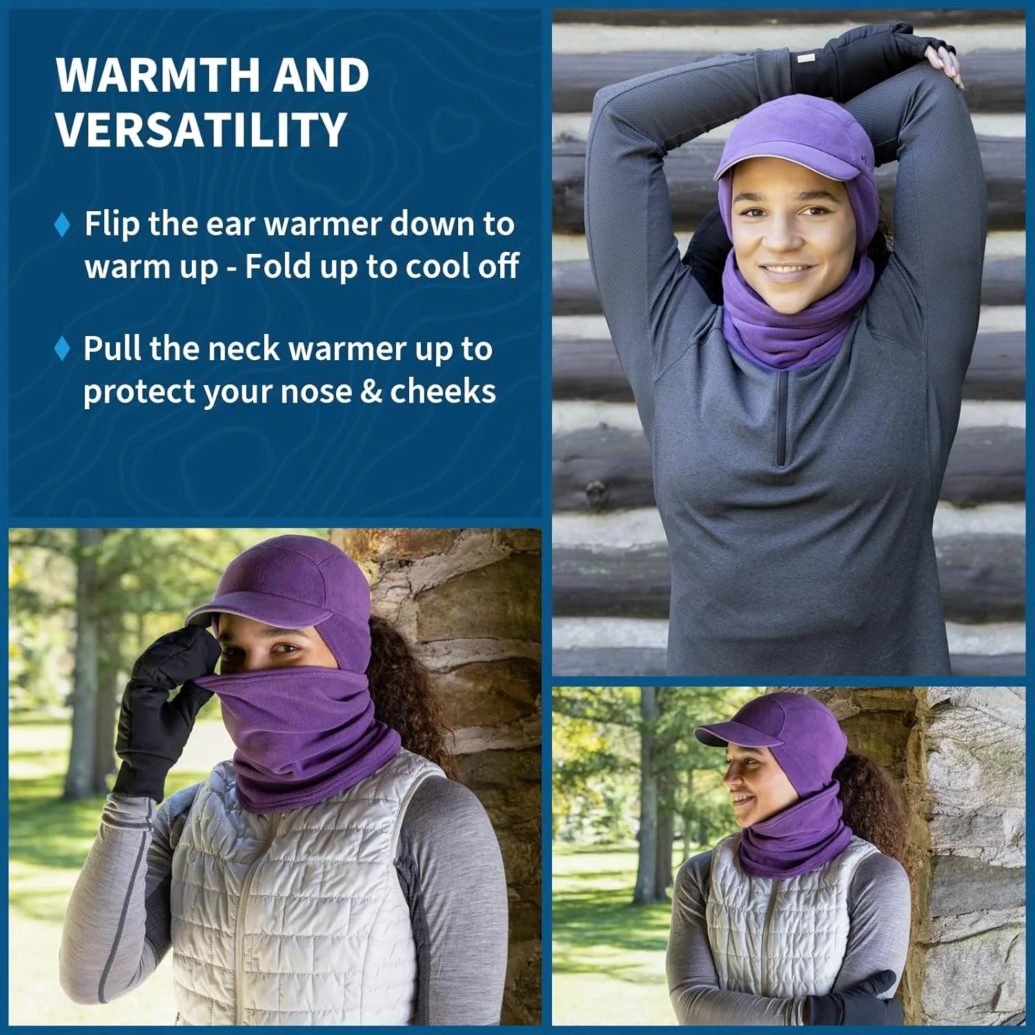 TrailHeads Women's Trailblazer Adventure Ponytail Cap and Microfleece Neck Warmer Gift Set