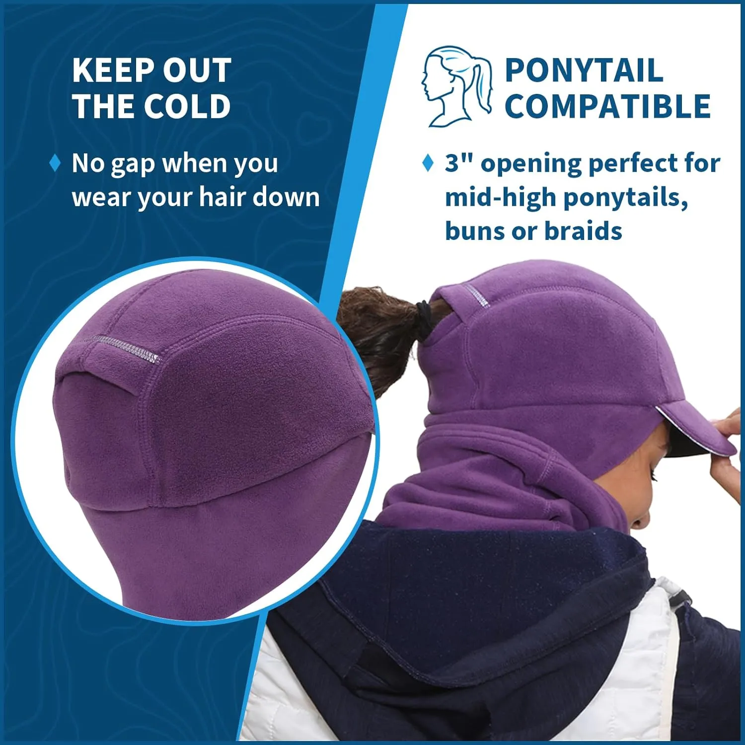 TrailHeads Women's Trailblazer Adventure Ponytail Cap and Microfleece Neck Warmer Gift Set