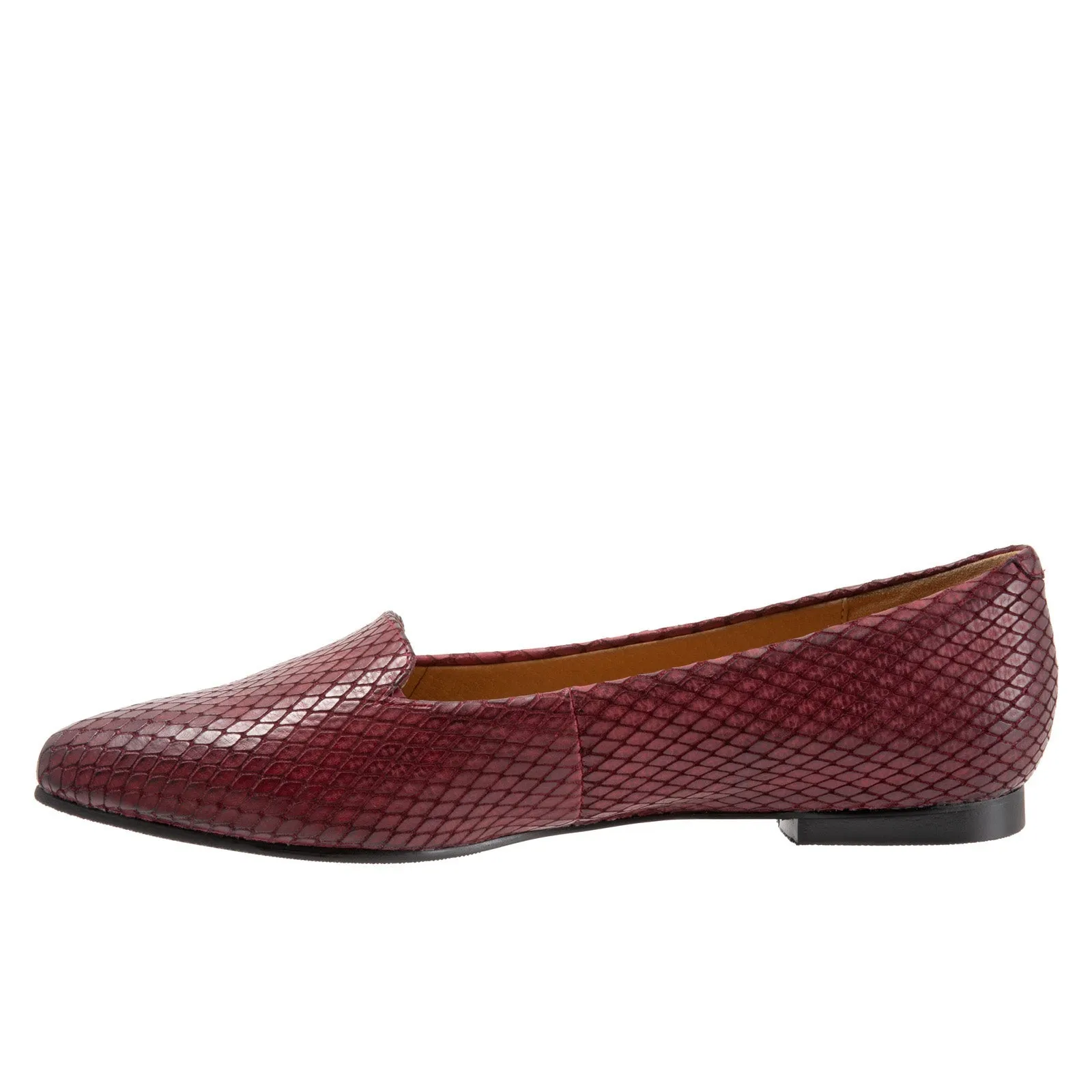 Trotters Harlowe T1707-627 Womens Burgundy Extra Wide Loafer Flats Shoes
