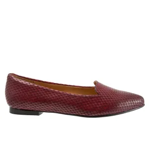 Trotters Harlowe T1707-627 Womens Burgundy Extra Wide Loafer Flats Shoes
