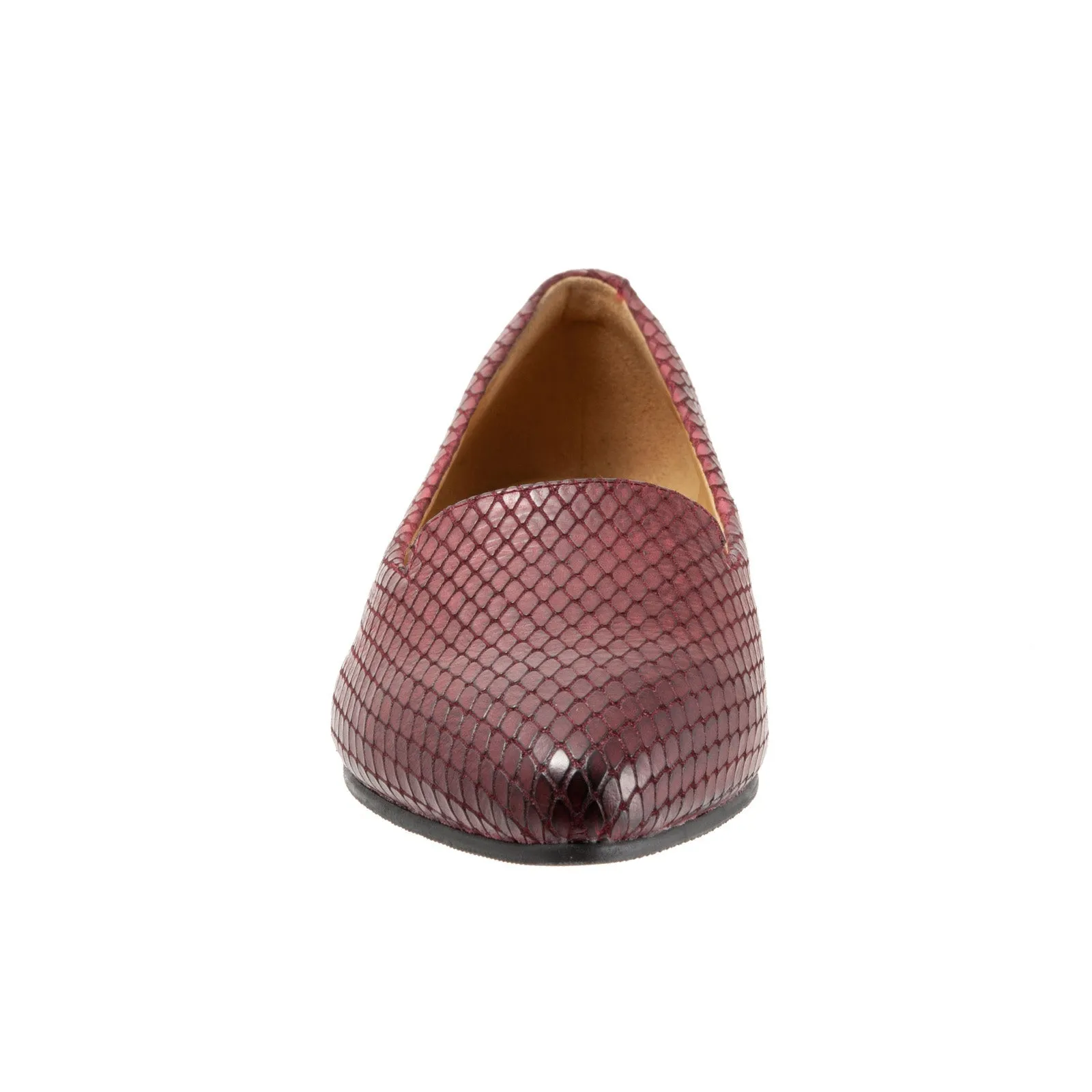 Trotters Harlowe T1707-627 Womens Burgundy Extra Wide Loafer Flats Shoes