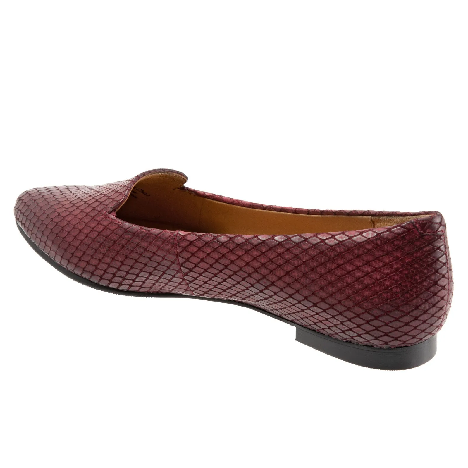 Trotters Harlowe T1707-627 Womens Burgundy Extra Wide Loafer Flats Shoes