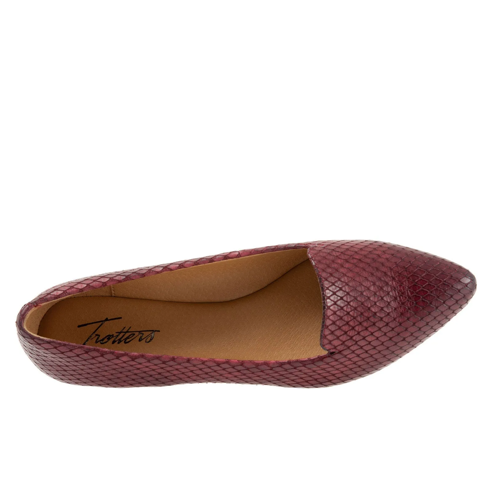 Trotters Harlowe T1707-627 Womens Burgundy Extra Wide Loafer Flats Shoes