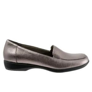 Trotters Jenn T9521-033 Womens Gray Narrow Leather Loafer Flats Shoes