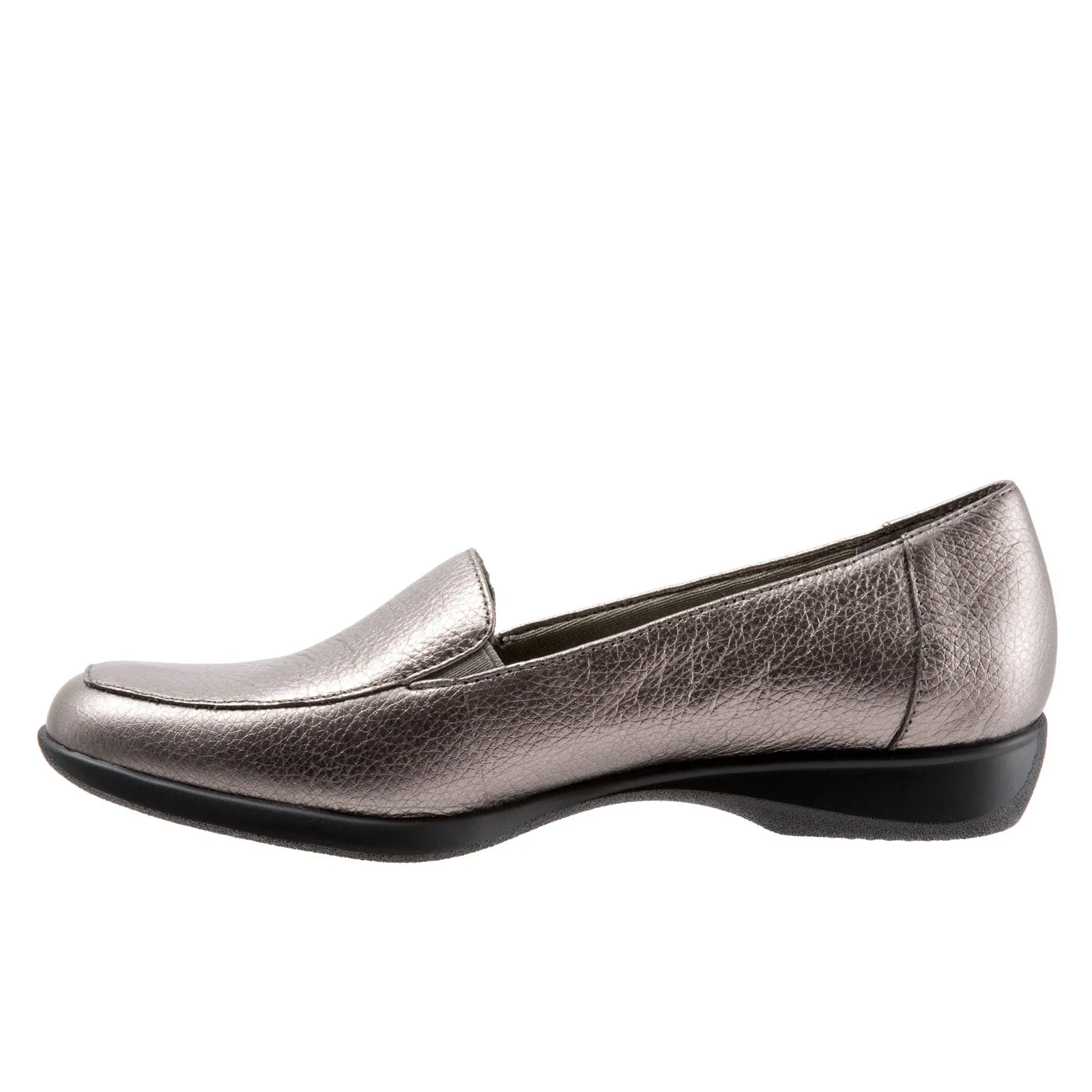 Trotters Jenn T9521-033 Womens Gray Narrow Leather Loafer Flats Shoes
