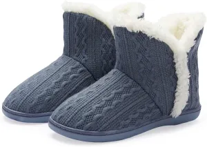 TUOBUQU Women Warm Bootie Slippers Fluffy Plush Indoor Outdoor Winter Booty Slippers