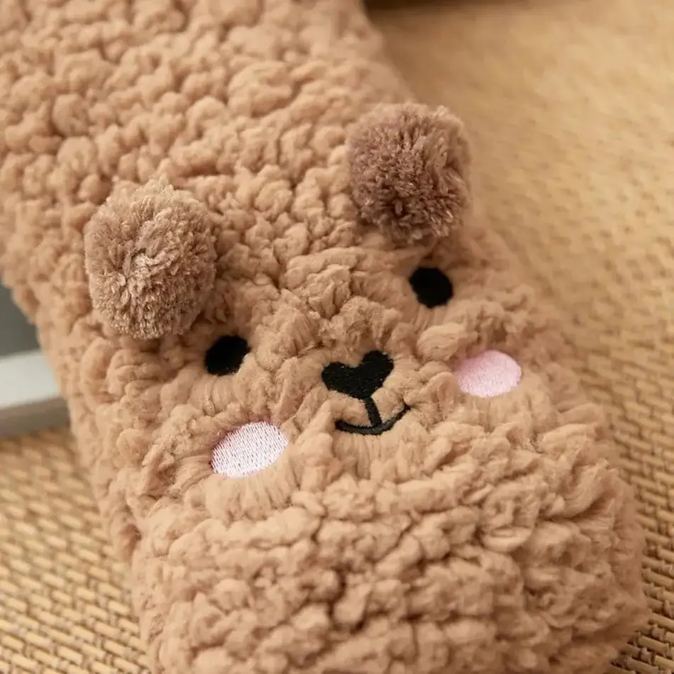 TWS Fuzzy Golden Doodle Slipper Socks