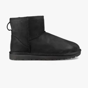 UGG CLASSIC MINI Womens Leather Boots Black