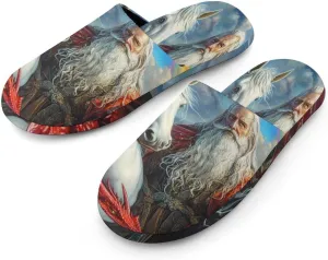 Un-icorn Storm Chaser Wizard Red Dragon Mens Slippers Warm House Shoes Cotton Slippers Home Bedroom Slippers Casual Shoes