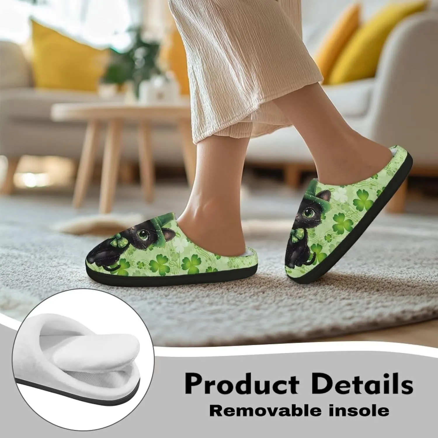 Veniyate House Slippers for Women Size 5.5-12 Anti-slip Winter Warm Sandals