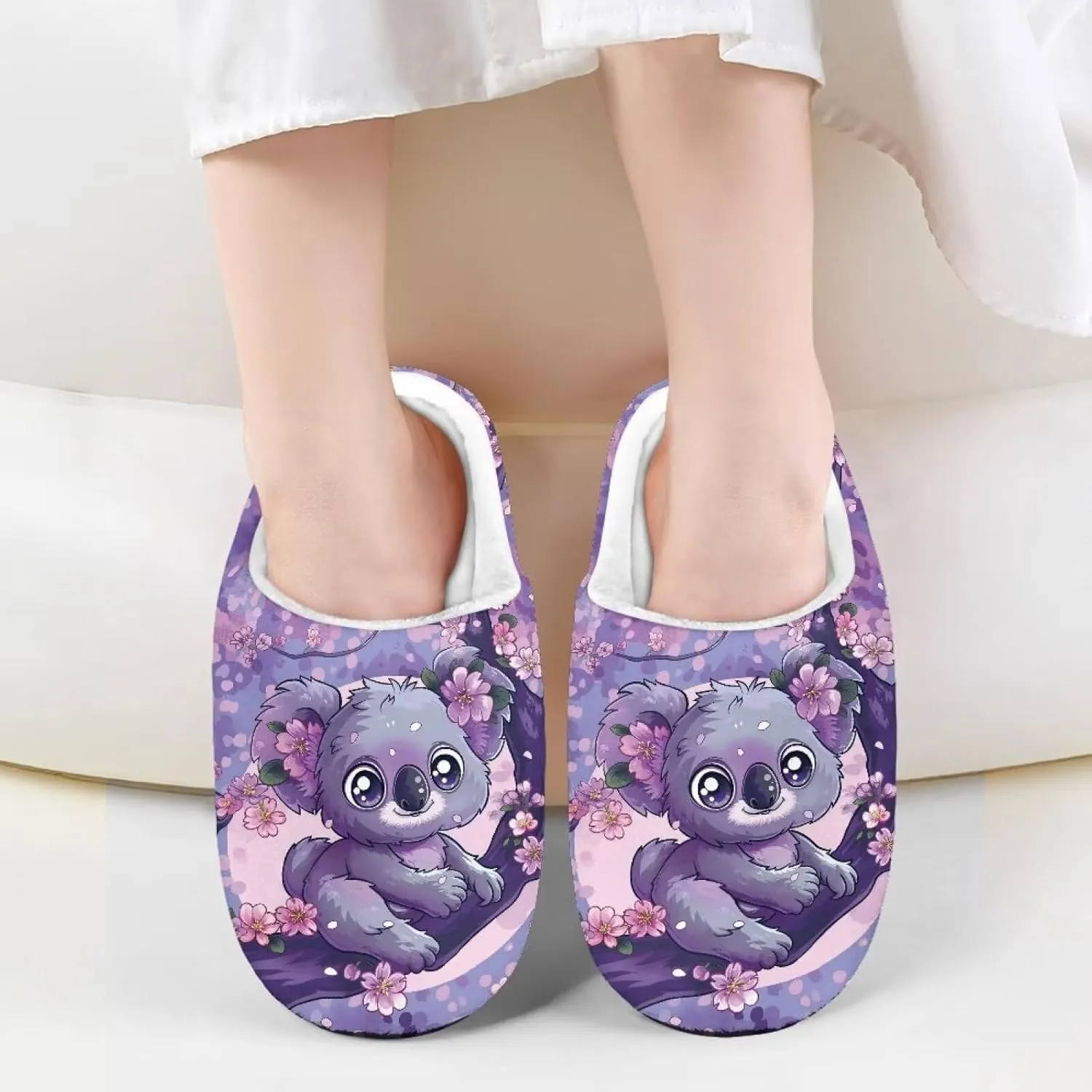 Veniyate Plush Warm Slippers for Girls Boys Kids Toddlers Winter Indoor House Home Shoes