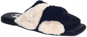 VHNY | Criss Cross Faux Fur Slippers | Multi | Size 6