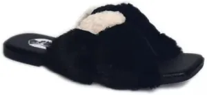 Vhny Women's Knotted Fuzzy Flurry Cozy House Slides Warm Slippers for Indoor Out