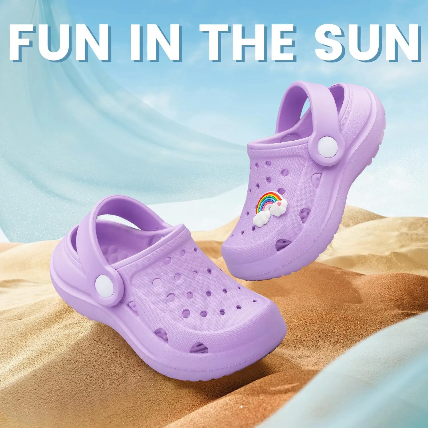 vibdiv Boys Girls Clogs Kids Garden Shoes Unisex Child Cartoon Slides Sandals Beach Slipper Indoor Outdoor(Toddler/Little Kids/Big Kids)