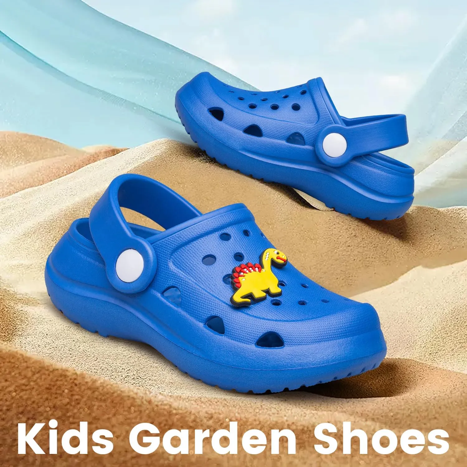 vibdiv Boys Girls Clogs Kids Garden Shoes Unisex Child Cartoon Slides Sandals Beach Slipper Indoor Outdoor(Toddler/Little Kids/Big Kids)