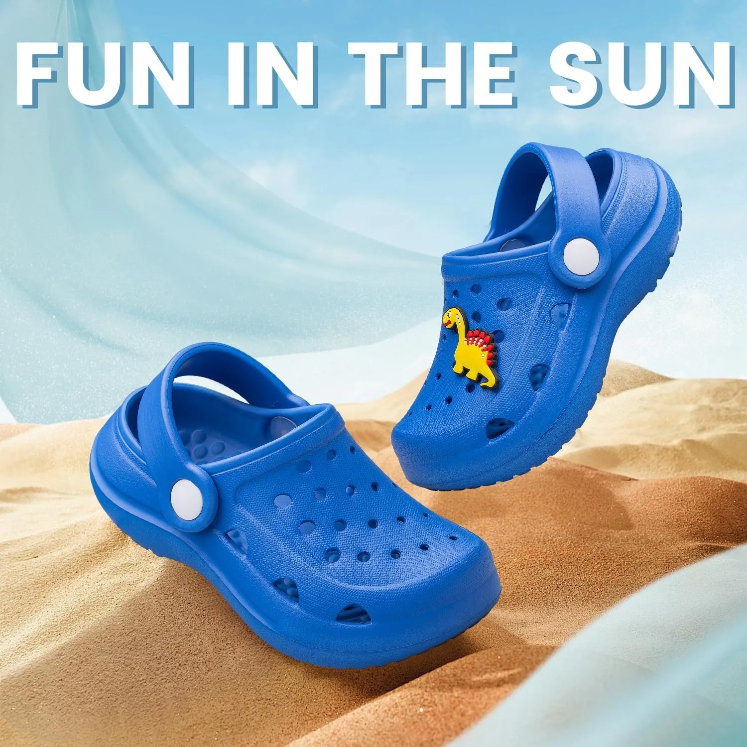 vibdiv Boys Girls Clogs Kids Garden Shoes Unisex Child Cartoon Slides Sandals Beach Slipper Indoor Outdoor(Toddler/Little Kids/Big Kids)