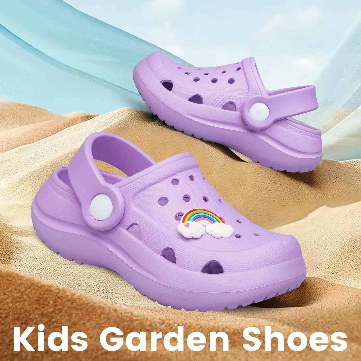 vibdiv Boys Girls Clogs Kids Garden Shoes Unisex Child Cartoon Slides Sandals Beach Slipper Indoor Outdoor(Toddler/Little Kids/Big Kids)