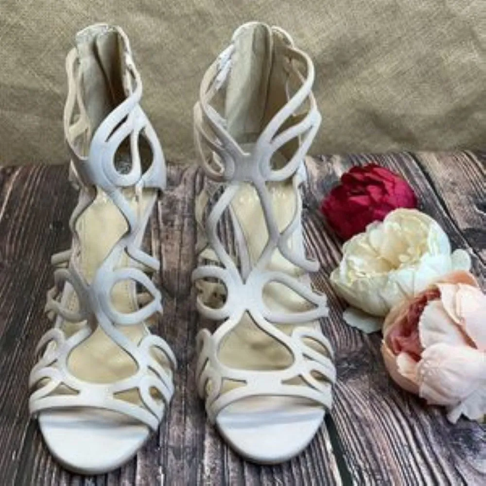 VINCE CAMUTO Blush Leather Lorrana Cage Sandal 10M