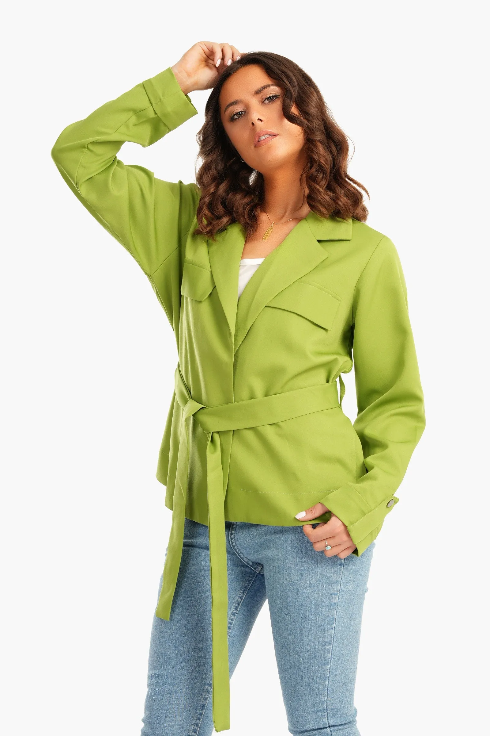 Voile Chic Jacket with Tie-Belt