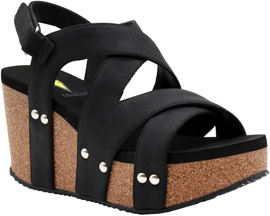 VOLATILE Womens Tory Casual Sandals Casual High Heel 3" & Up