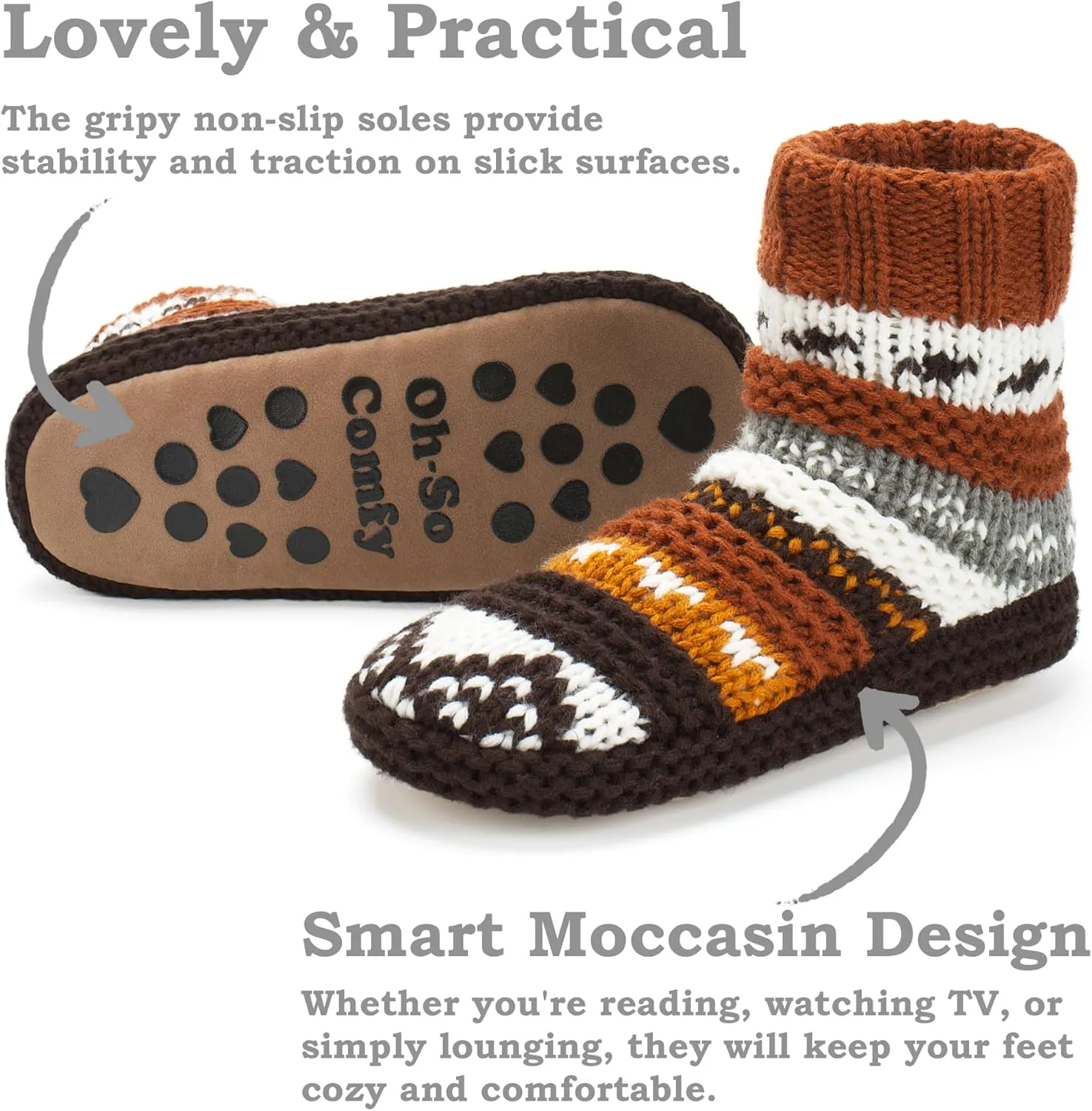 Warm Slipper Socks for Women, Winter Fuzzy House Shoes Indoor, Cozy Christmas Gifts Unique