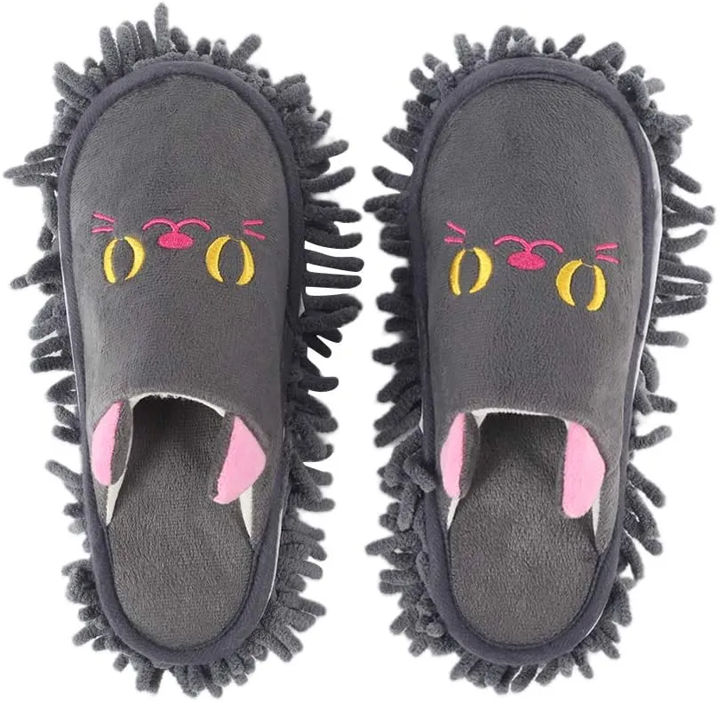 Washable Dust Mop Slippers Microfiber House Floor Cleaning Shoes for Men and Women