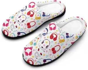 Women House Slippers Ladies Halloween Cotton Slipper Memory Foam Clog Slippers Non-Slip Sole Warm Indoor Outdoor Shoes