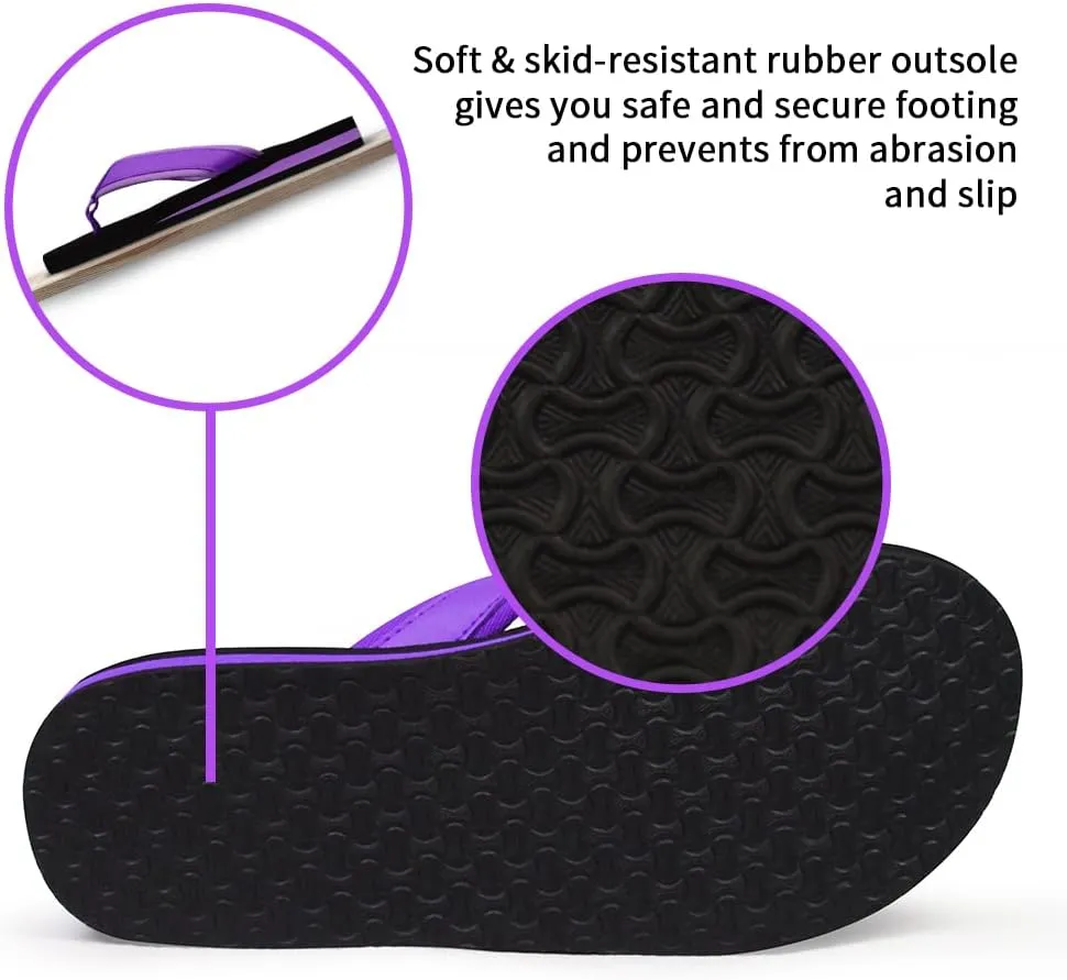 Women's Flip-Flop Lightweight Sandals Comfortable Shock Proof Slippers Casual Thong Flip Flop for Women for Indoor and Outdoor Beach