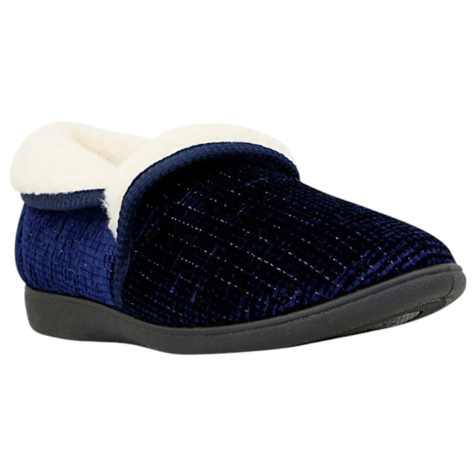 Womens Grosby Kathy Navy Slippers Slip On Comfortable Casual Shoes