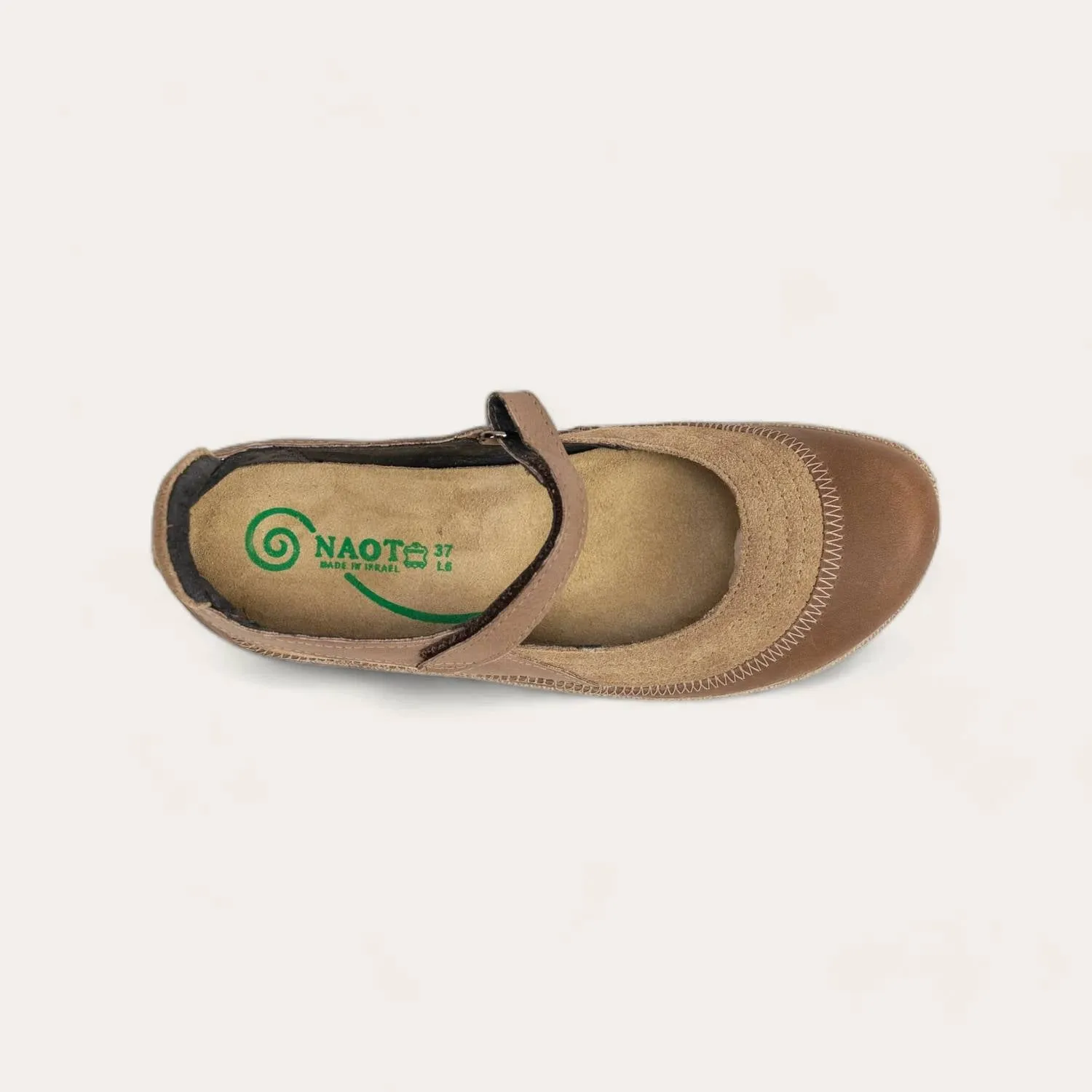 Women's Kirei Mary Jane Shoes - Medium In Almond/bark /soft Stone
