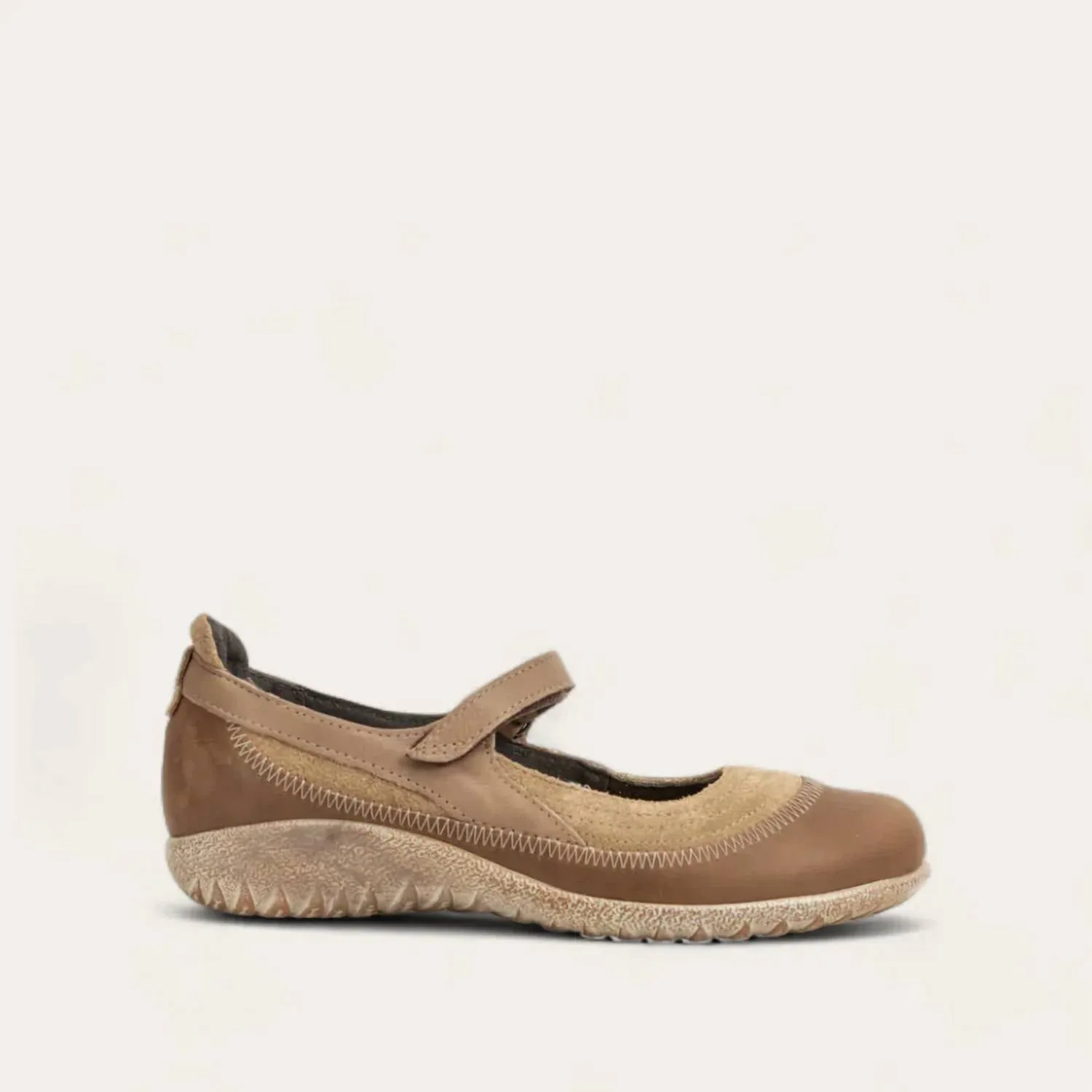 Women's Kirei Mary Jane Shoes - Medium In Almond/bark /soft Stone