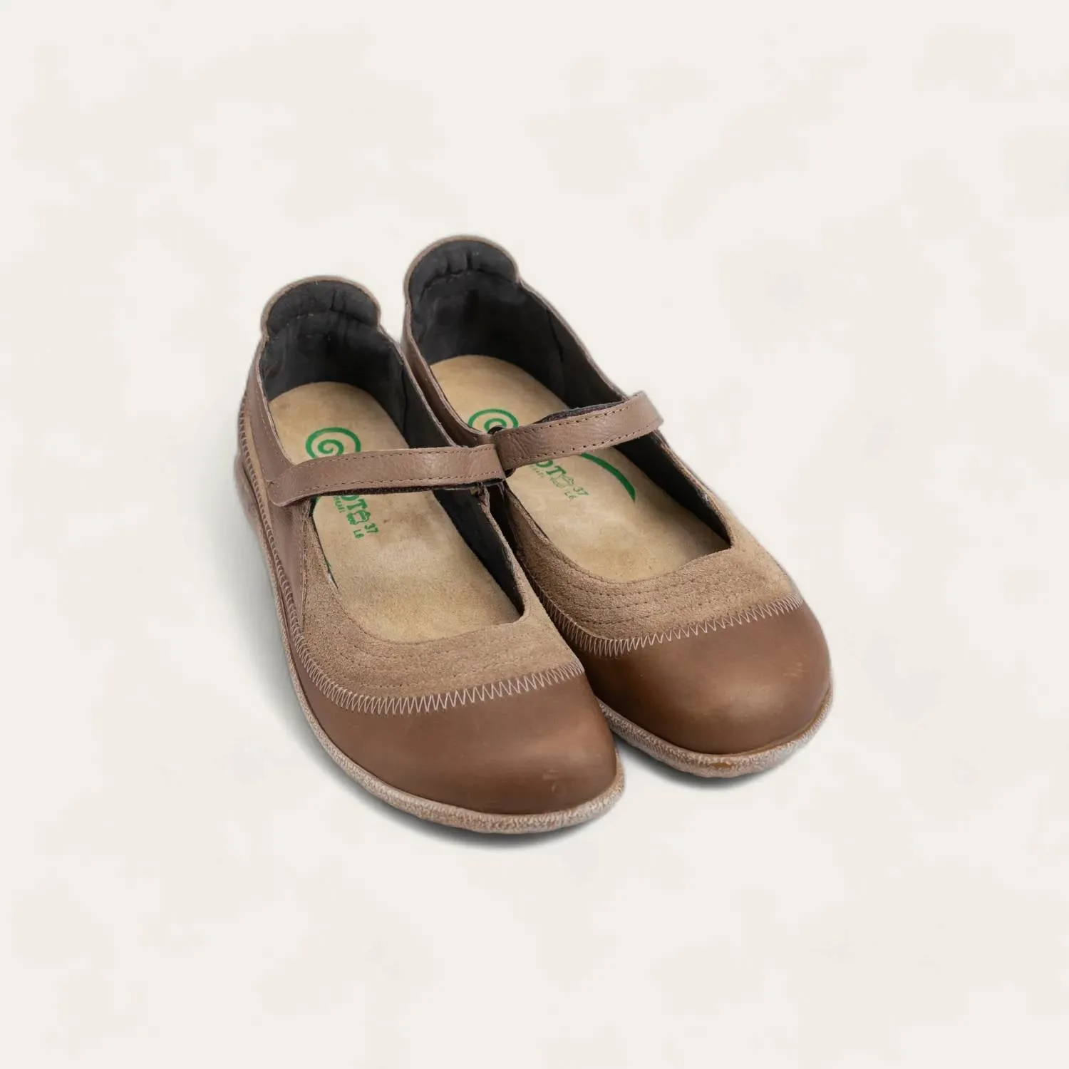 Women's Kirei Mary Jane Shoes - Medium In Almond/bark /soft Stone