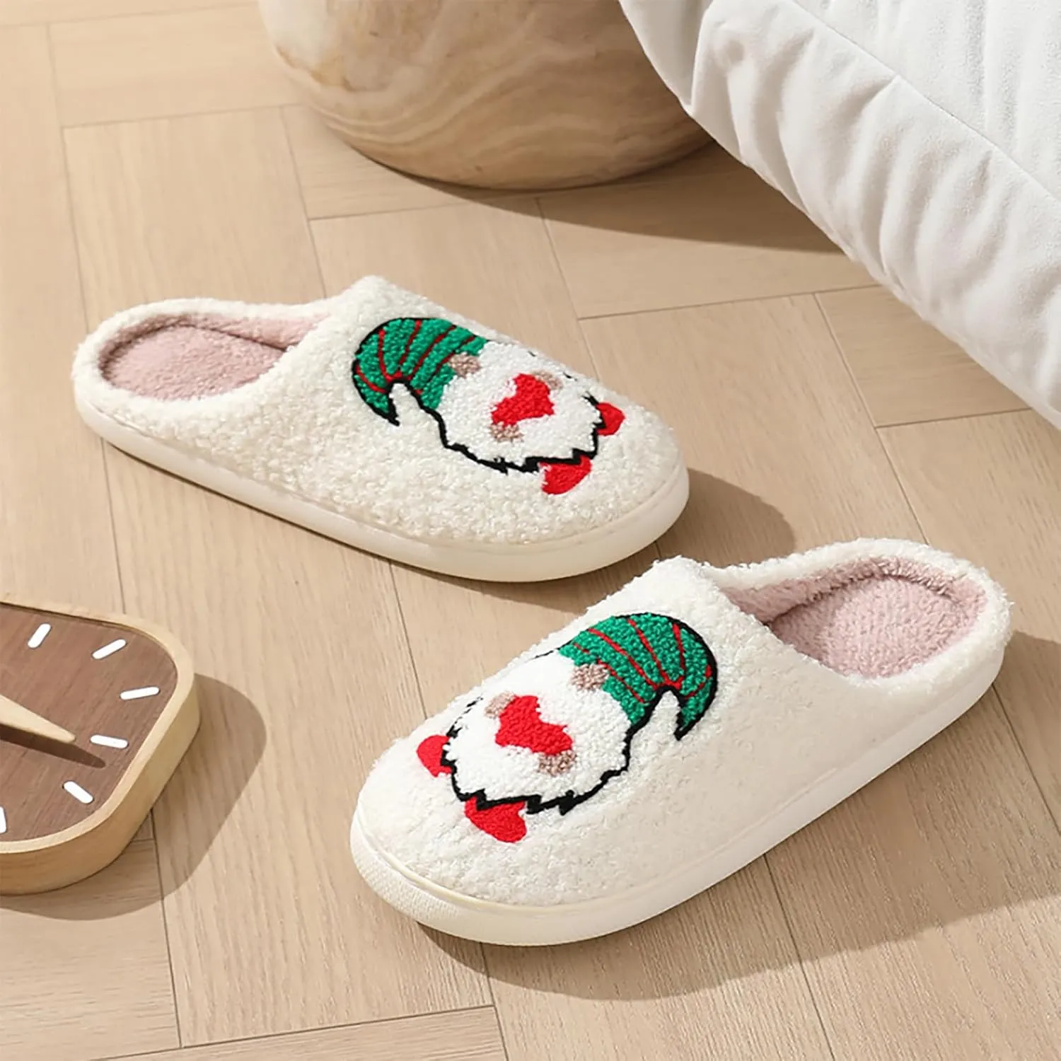 Womens Mens Slippers Halloween Christmas Cute Cartoon Pattern Slipper Anti-slip Design Cozy Indoor House Winter Shoes Soft Plush Warm Slippers Gifts for Girlfriend