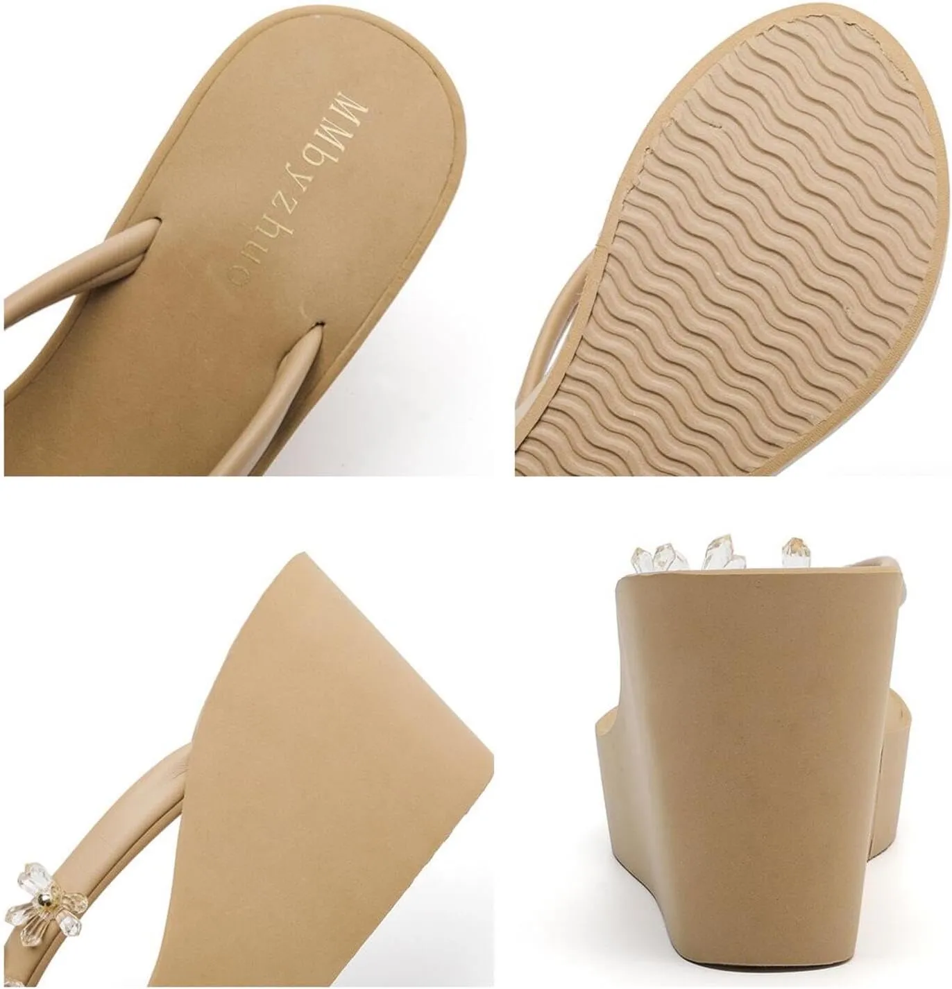 Womens Platform Flip Flops Wedges Sandals for Women wedge flip flops Flats Summer Comfort Thong Sandals Wedge Heels for Women