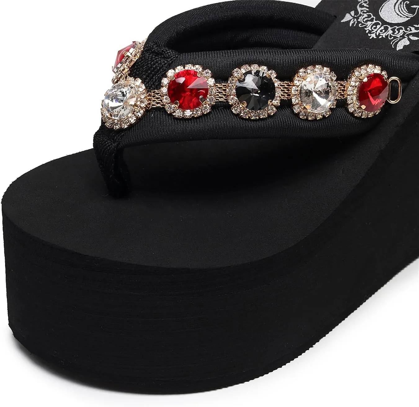 Womens Platform Wedge Flip Flops Chunky High Heel Sandals Beach Thong Heeled Sandal Slippers for Women