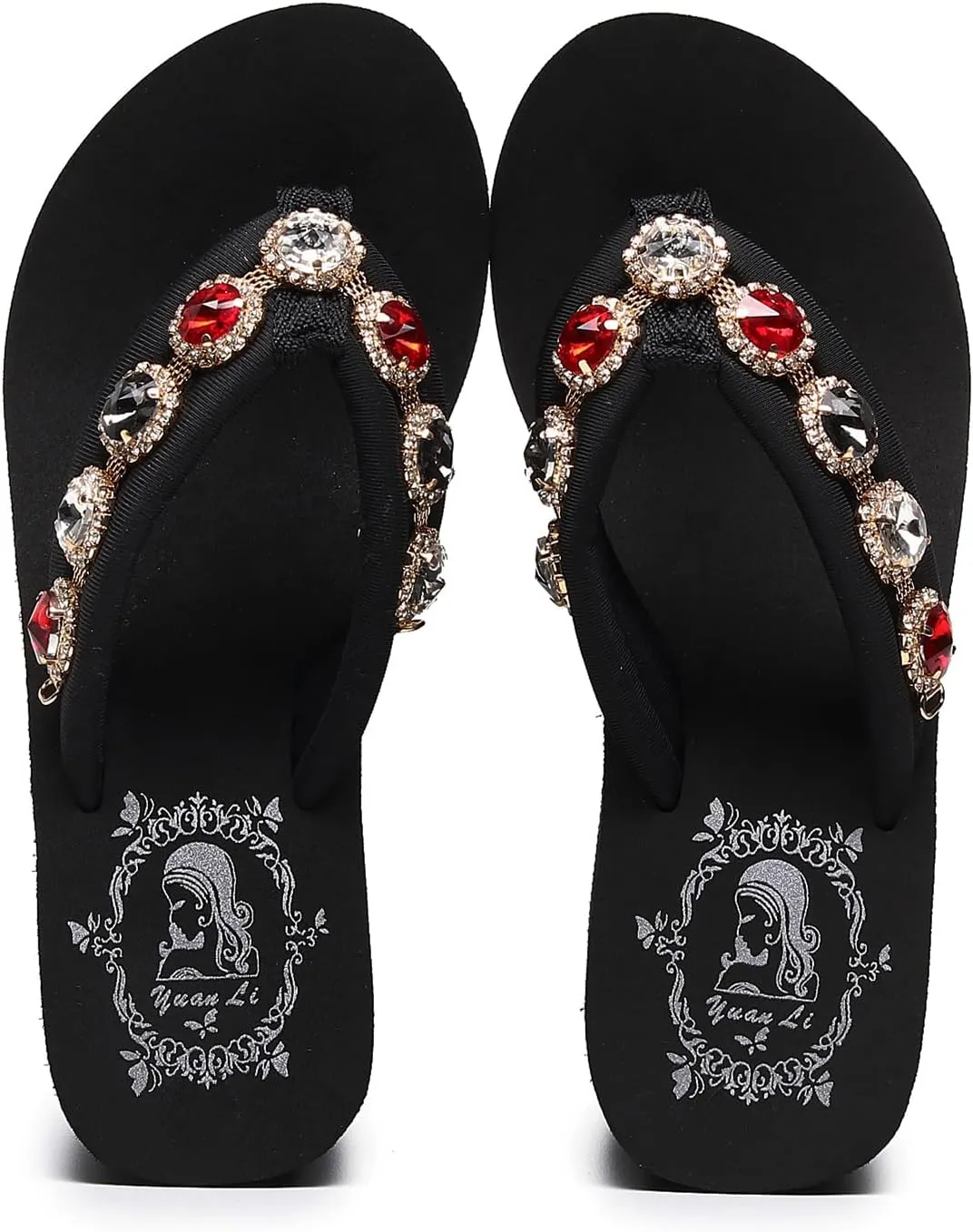 Womens Platform Wedge Flip Flops Chunky High Heel Sandals Beach Thong Heeled Sandal Slippers for Women