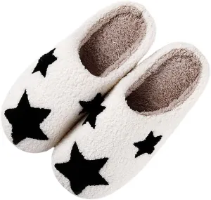 Women's Plush Warm Rose Flowers Slippers Cute Slip-on Cozy Fuzzy House Cotton Slippers