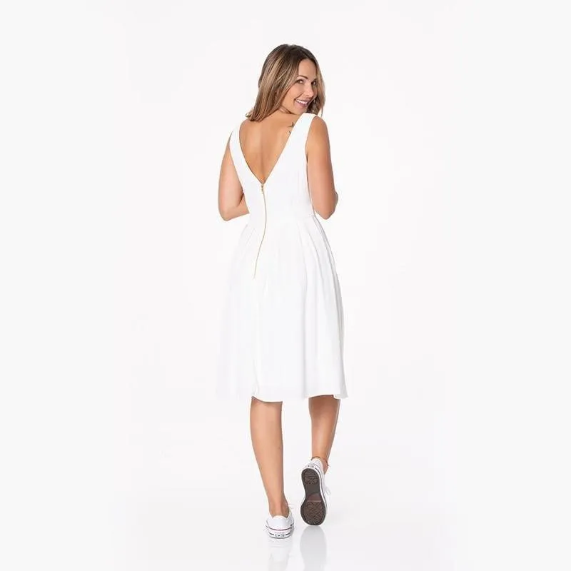 Women's Solid Bamboo Woven Dress, Summer Sky Blue