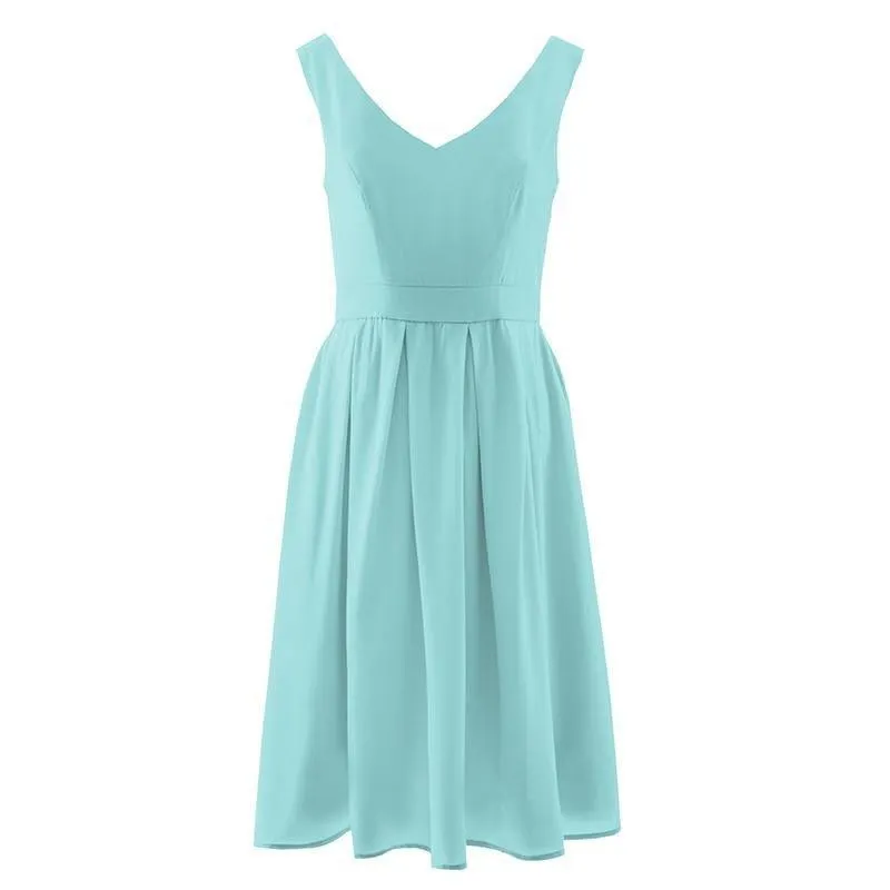Women's Solid Bamboo Woven Dress, Summer Sky Blue