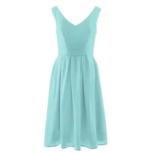 Women's Solid Bamboo Woven Dress, Summer Sky Blue