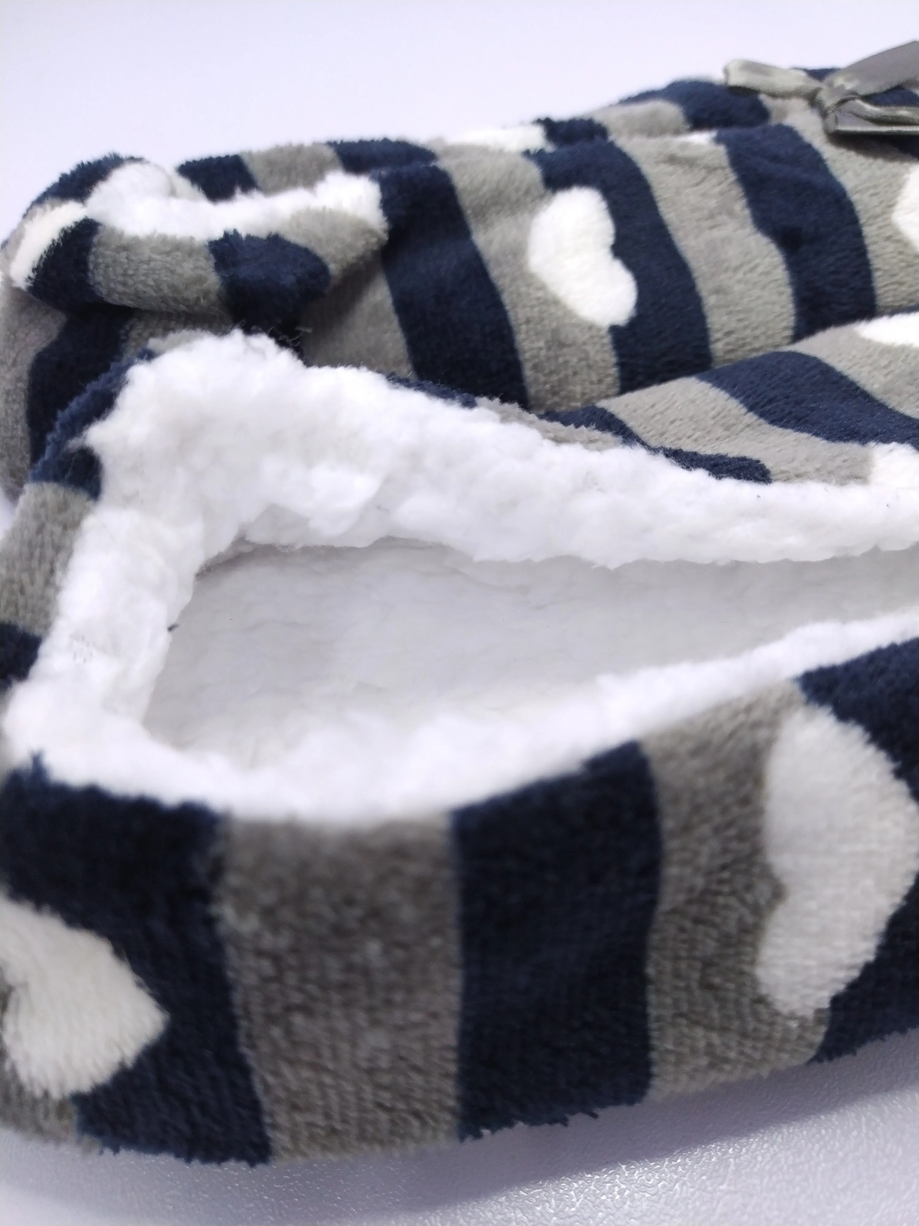 Women's Super Soft Fuzzy Slippers with Grey Stripes